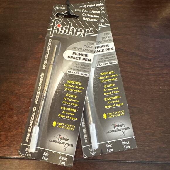 2 Fisher Space Pen Refills SPR4F Pressurized Cartridge Black Ink Fine Point OEM - Picture 1 of 3